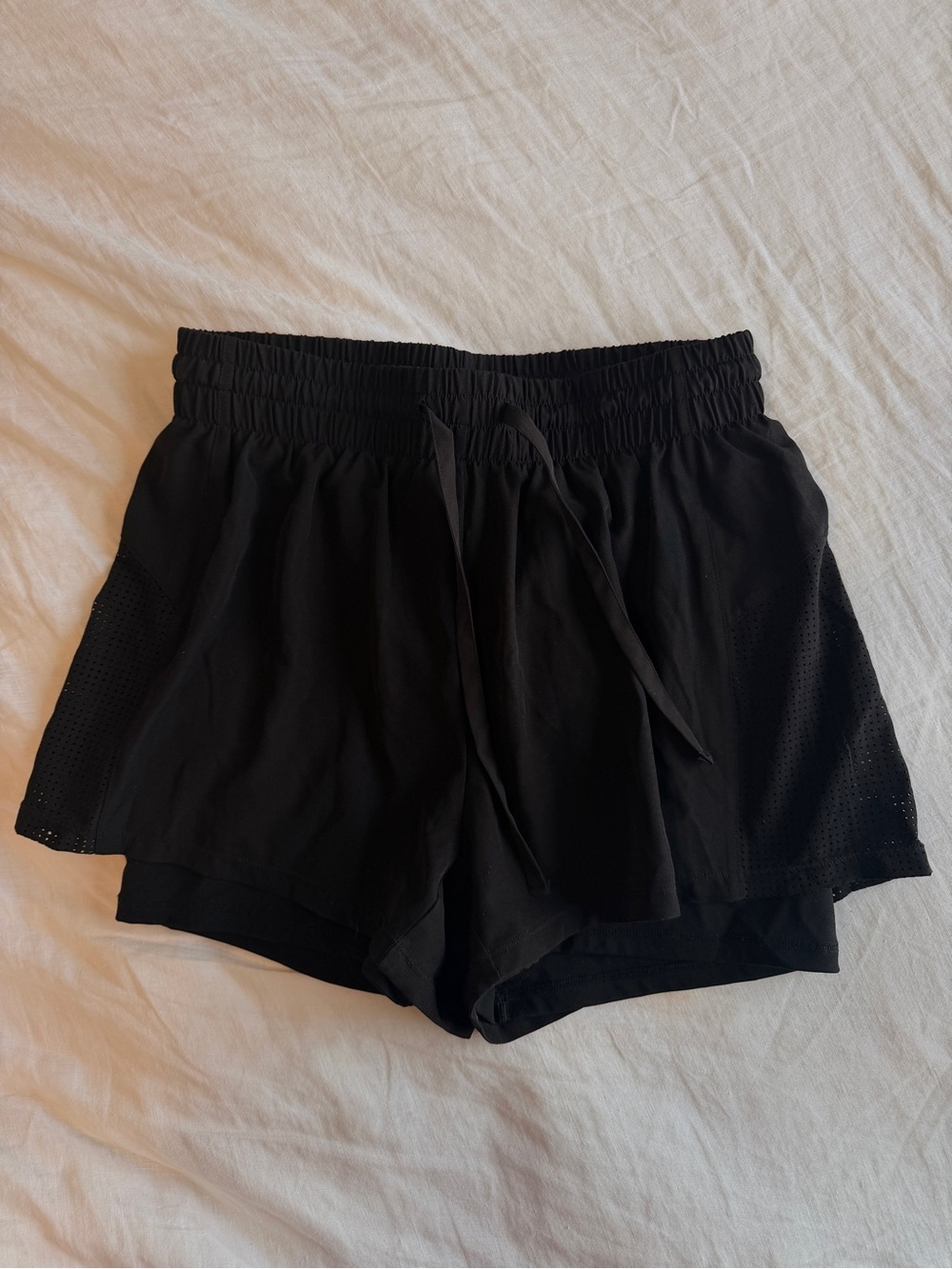 Women's Black Elastic Waist Athletic Shorts amazon